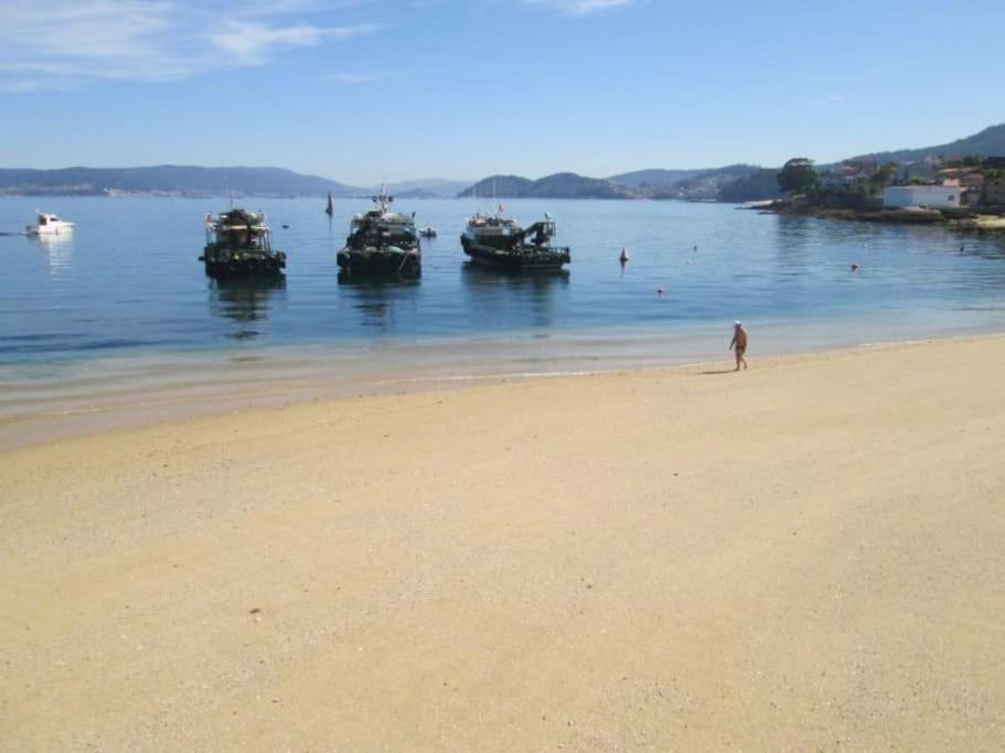 Apartamento Con Terraza Y Vistas Al Mar Bueu Bagian luar foto